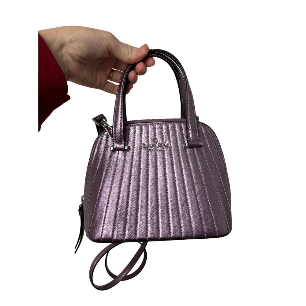 Kate Spade Purple Patterson Drive Quilt Mini Purse Dome Satchel An